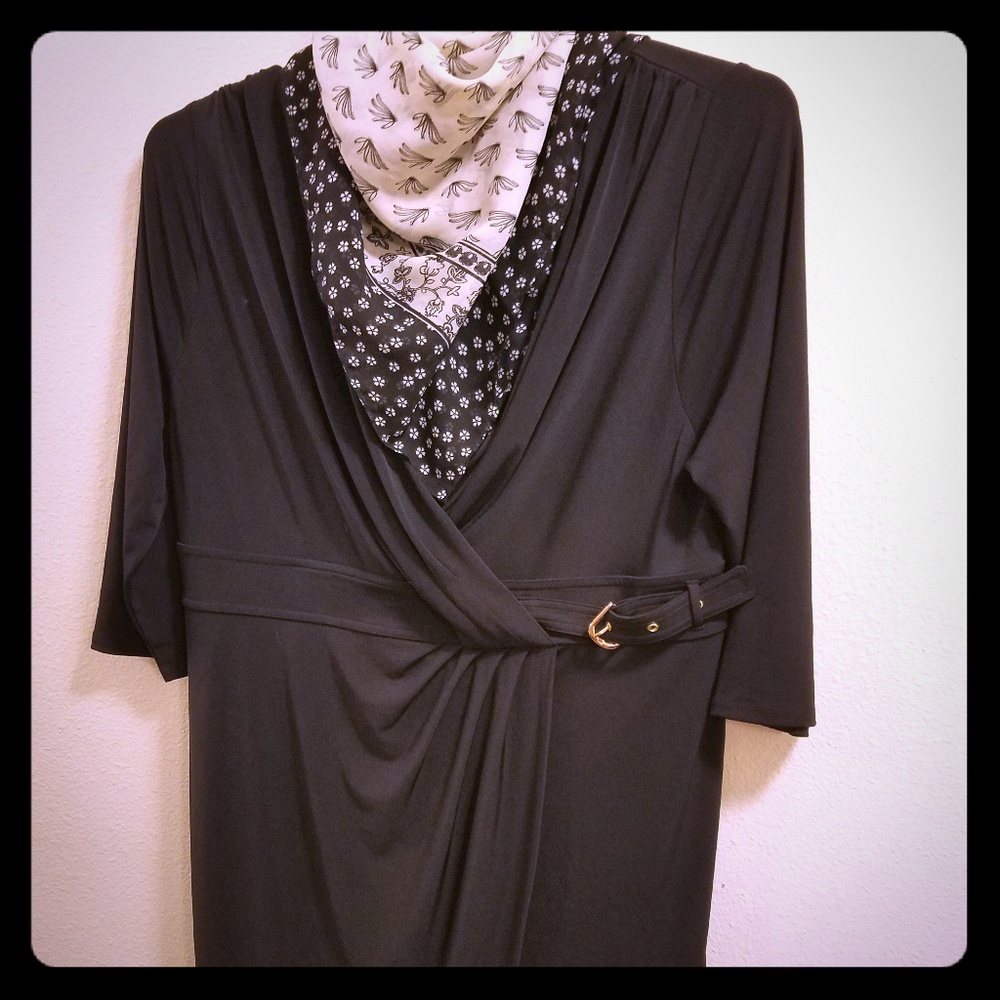 Lane Bryant black Faux wrap dress size 14/16